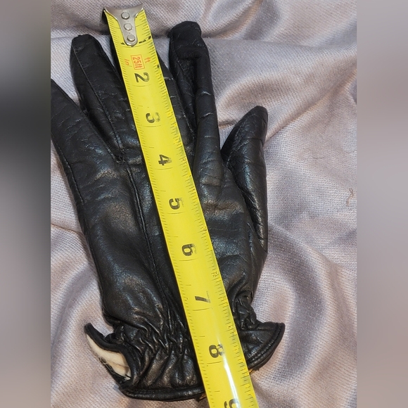 Vintage Eddie Bauer Womens Black Leather Gloves - Picture 10 of 13